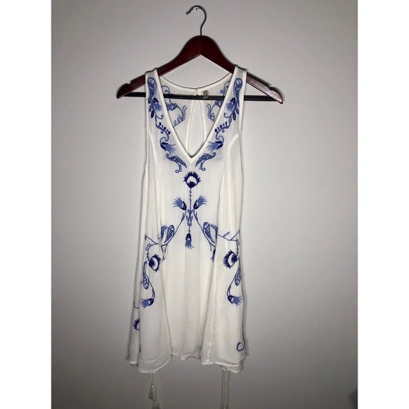 Free People Dresses & Skirts - Free People Adelaide Printed Slip Dress Ivory XS
